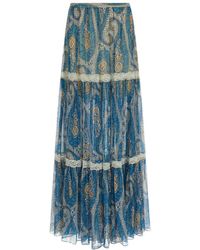 Etro - Light Lace Insert Skirt - Lyst