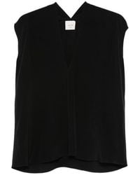 Alysi - Solid V Neck Top - Lyst