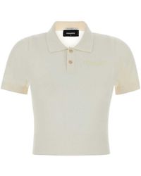 DSquared² - Cropped Knit Polo - Lyst
