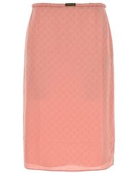 Gucci - Gg Jacquard Silk Skirt - Lyst