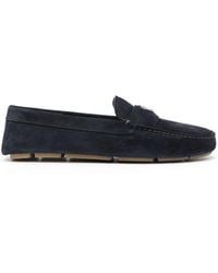 Prada - Dark Suede Loafers - Lyst