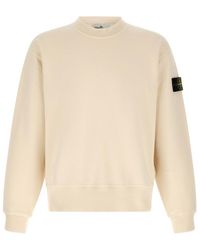 Stone Island - Off Solid Crew Neck Sweatshirt - Lyst