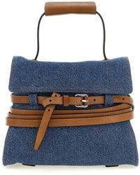 Moschino - Denim Tie Me Small Satchel - Lyst