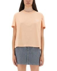 A.P.C. - Logo Crew Neck T-Shirt - Lyst