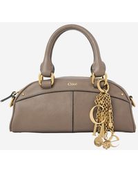 Chloé - Taupe Logo Small Duffle Bag - Lyst