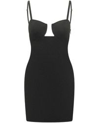 Givenchy - Solid V Neck Mini Dress - Lyst