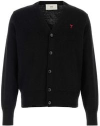 Ami Paris - Buttoned V-Neck Cardigan - Lyst