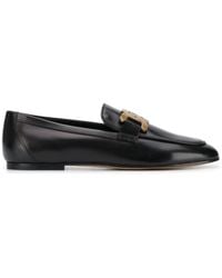 Tod's - Loafers In Leather With Chain Detail - Lyst