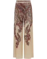 Etro - Silk Trousers With Artistic Touch - Lyst