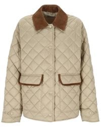 Miu Miu - Quilted Shirt Collar Jacket - Lyst