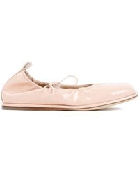 Simone Rocha - Nude Patent Leather Heart Toe Lace-Up Ballerina Flats For - Lyst