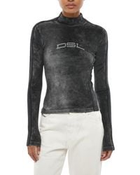 DIESEL - Logo Mock Collar Sweater - Lyst