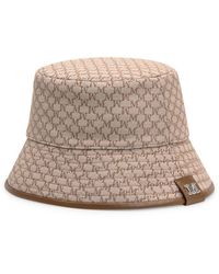 Max Mara Marat ジャカード ラフィアエフェクト バケットハット Max Mara Woven Bucket Hat in Natural | Lyst