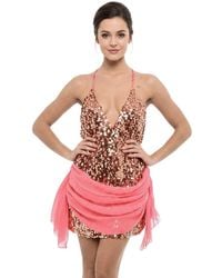 DSquared² - Embellished Halter Neck Mini Dress - Lyst