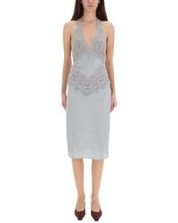 Gucci - Lace Halter Neck Midi Dress - Lyst