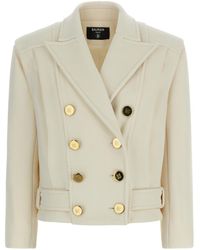 Balmain - Wool Coat - Lyst