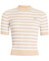 Patou - Stripes Mock Collar T-Shirt - Lyst