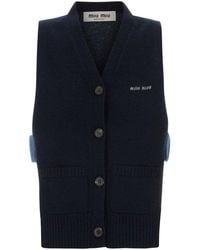 Miu Miu - Knitted V Neck Sweater - Lyst
