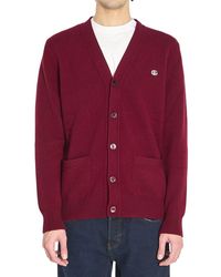 Gucci - V Neck Logo Cardigan - Lyst