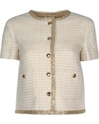 Miu Miu - Check-Pattern Tweed Jacket - Lyst
