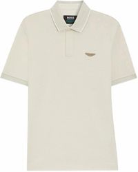 BOSS - Off Solid Shirt Collar Polo - Lyst