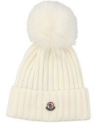 Moncler - Off Rib Knitted Beanie Cap - Lyst