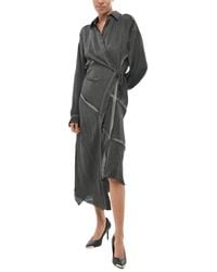 DIESEL - Shirt Collar Midi Dress - Lyst