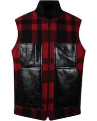 Junya Watanabe - Mackinaw Wool And Leather Vest - Lyst