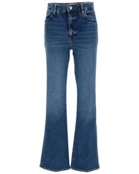 FRAME - Dark Flared High Rise Jeans - Lyst
