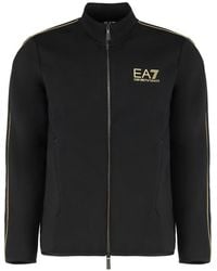 EA7 - Techno Fabric Full-Zip Sweatshirt - Lyst
