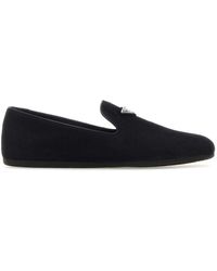 Prada - Velvet Triangle Slippers - Lyst
