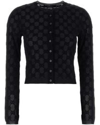 Gucci - Gg All-Over Viscose Crepe Cardigan - Lyst