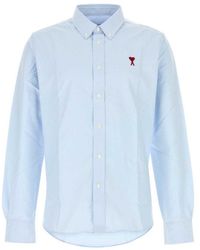 Ami Paris - Light Embroidered Logo Shirt - Lyst