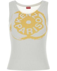 KENZO - Graphic Logo Round Neck Top - Lyst