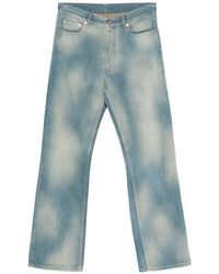 Off-White c/o Virgil Abloh - Relaxed-Fit Faded Denim Jeans With Frayed Stripe Detail - Lyst