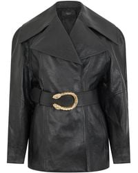 Gucci - Leather Jacket Knotted Goat - Lyst