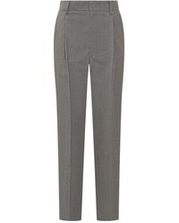 Victoria Beckham - Straight Flat Front Pants - Lyst