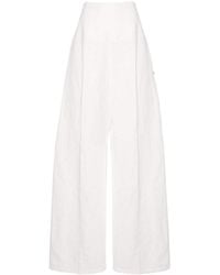 Sportmax - Linen And Cotton Blend Trousers - Lyst