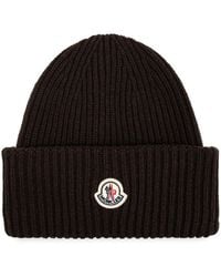 Moncler - Dark Logo Beanie Cap - Lyst