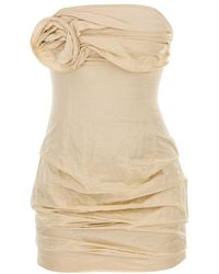 Magda Butrym - Ivory Cotton Blend Mini Dress - Lyst