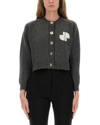 Patou - Logo Crew Neck Cardigan - Lyst