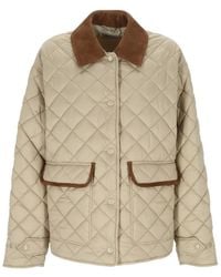Miu Miu - Quilted Shirt Collar Jacket - Lyst