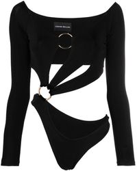 Louisa Ballou - Long Sleeve Cut-Out Bodysuit - Lyst