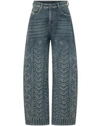DIESEL - Relaxed High Rise Jeans - Lyst