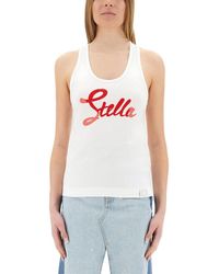 Stella McCartney - Logo Scoop Neck Top - Lyst