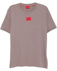 HUGO - Taupe Regular Logo T-Shirt - Lyst