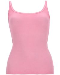 MSGM - Solid Scoop Neck Top - Lyst