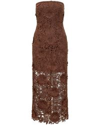 ROTATE BIRGER CHRISTENSEN - Floral Embroidered Midi Dress - Lyst