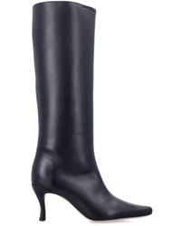 BY FAR - Stevie 42 White Leather Boots - Lyst