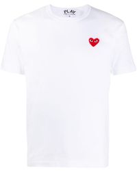 COMME DES GARÇONS PLAY - Brand Appliqué Crewneck Cotton-jersey T-shirt Xx - Lyst